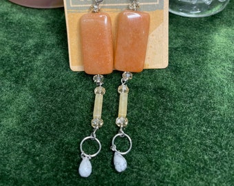 Citrine & Howlite Handmade Gemstone Earrings