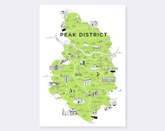 Mapa para impressão A3 do Parque Nacional Peak District