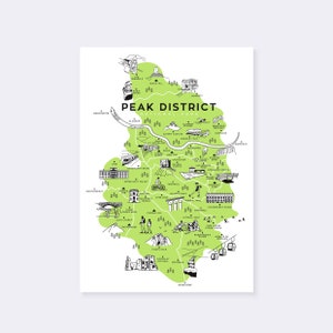Mapa impreso A3 del Parque Nacional Peak District