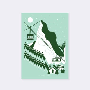 Austria Ski Snowboard Resort Mayrhofen , A3 print