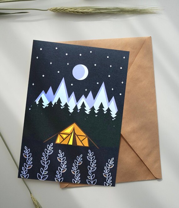 Under the stars camping A5 Card with Envelope