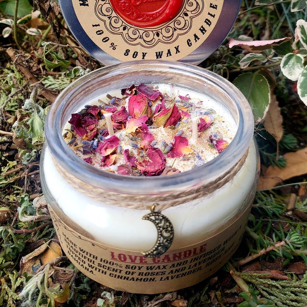 Love Candle - Bring Me Love - Self Love - Love Spell Candle - Wiccan Candles - Magic Candle - Love Me- valentine Candle - Moon Candle