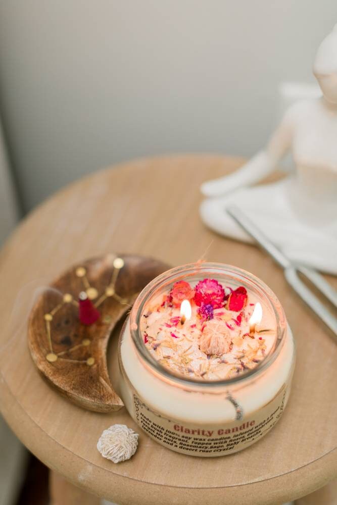 Clarity Candle Intention Candle Desert Rose Candle Etsy