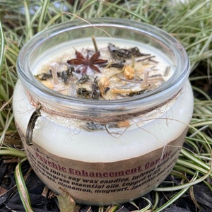 Psychic Candle -Lemongrass Infused - Psychic Ability - Psychic Vision - Magic Intention Herb Candle for Divination -Psychic Development