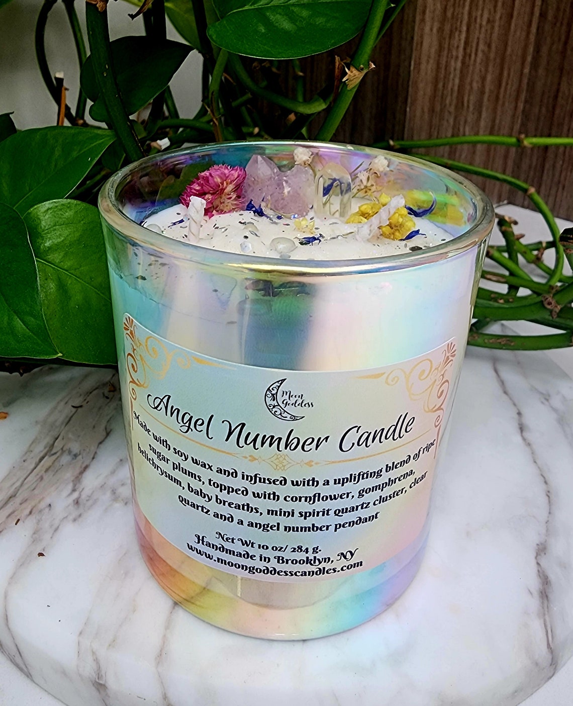 Angel Number Candle - Crystal Infused Candle - Etsy