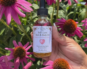 Rose Quartz Self Love Body Oil – Rose, Jasmine & Calendula Infusion