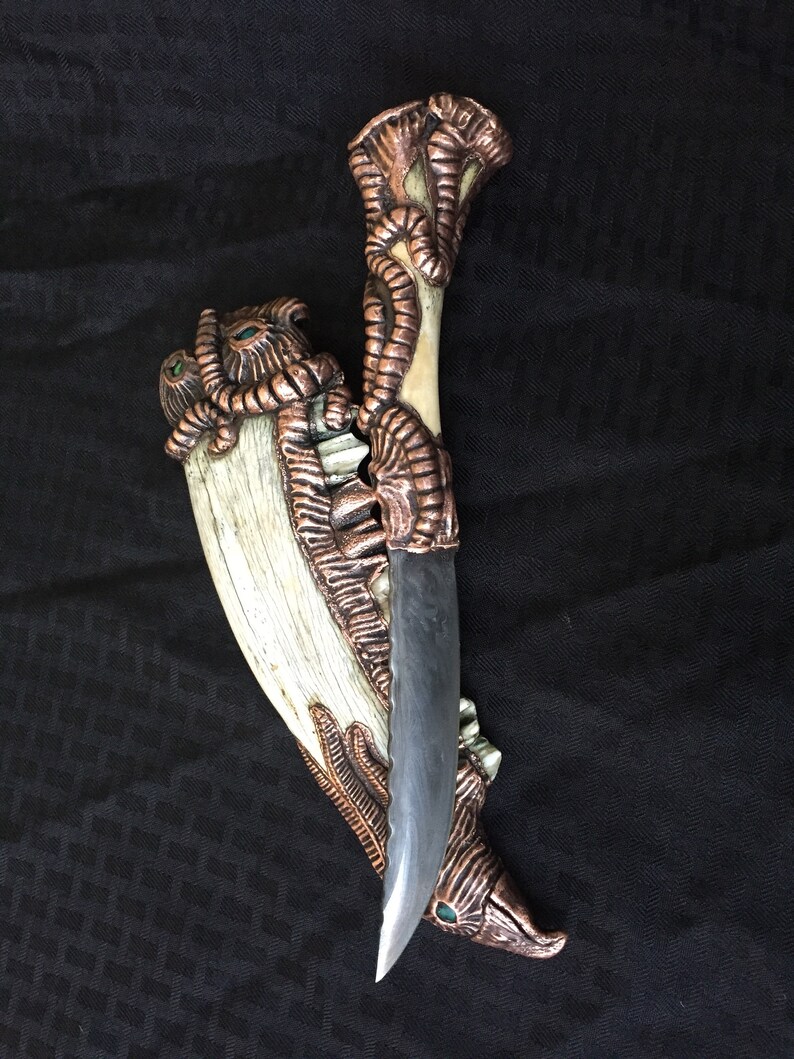 Elk Spirit Art Knife Hand Knife Native American Art Damascus