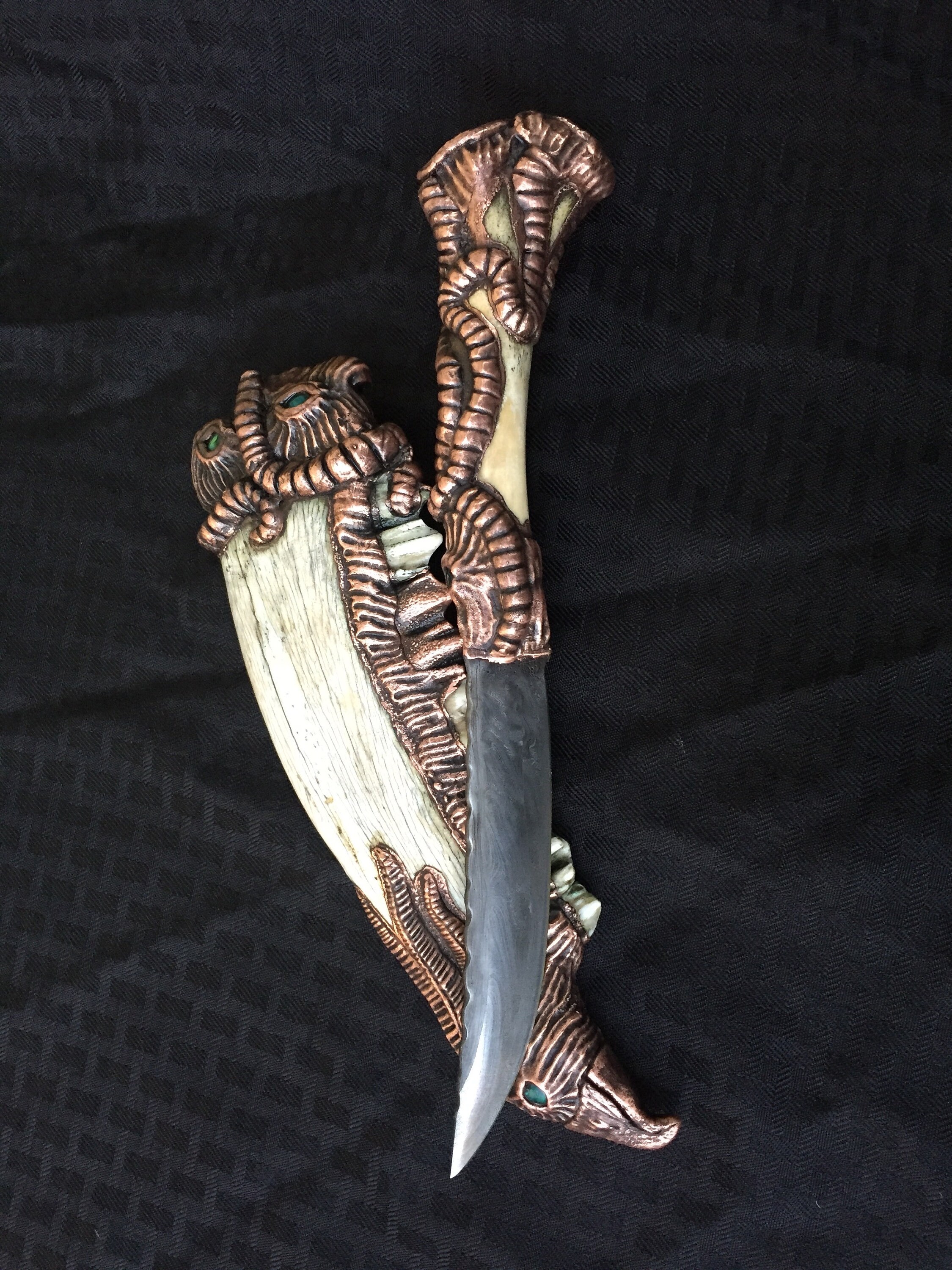 Elk Spirit Art Knife Hand Knife Native American Art Damascus