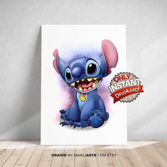 Stitch Disney Lilo Stitch Comic Artwork Handmade Etsy