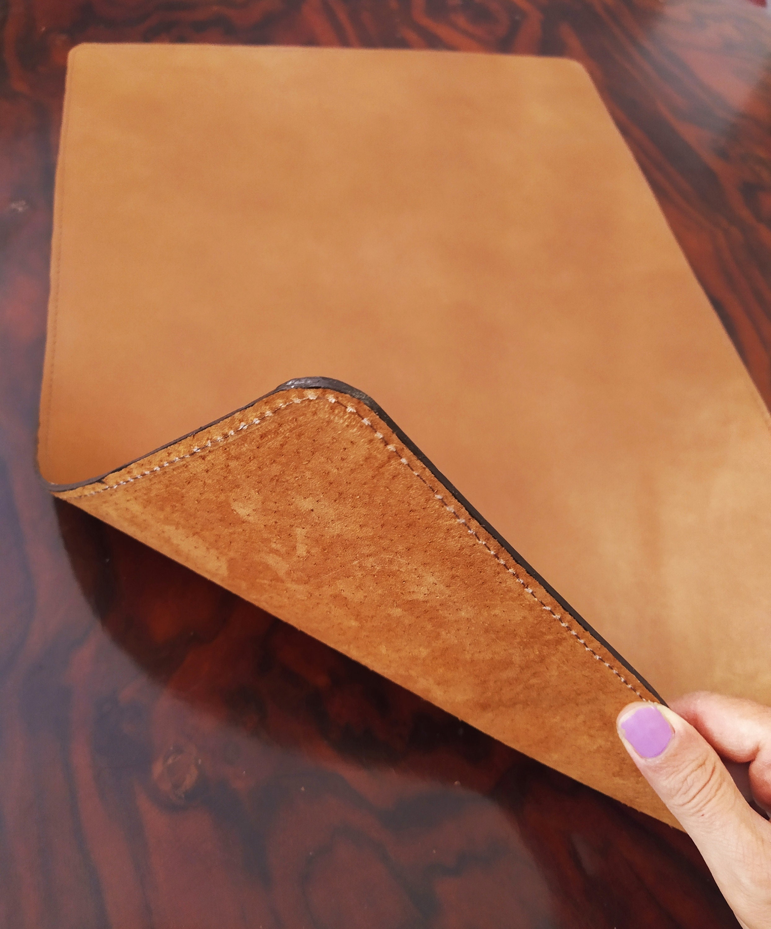 Leather Desk Pad Brown Leather Desk Blotter Leather Desk Etsy