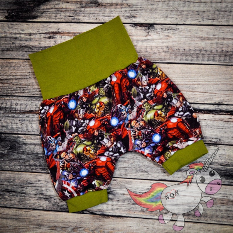 3m-12m Marvel Grow with Me Harem Shorts Bunny Bottoms Sz