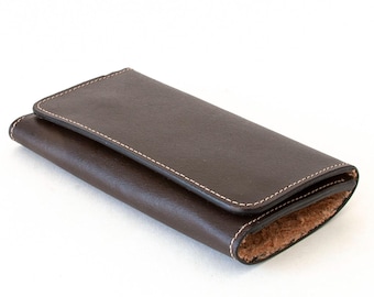 Suede Tobacco Pouch with Filter Pocket, One Tobacco Pocket, One Rolling Paper Pocket and Lighter