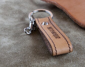 Personalized leather keychain, Father's Day