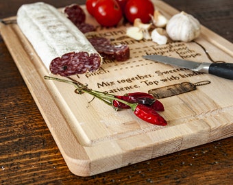 Personalized Laser-Made Solid Wood Cutting Board - The Unforgettable Gift for Every Occasion!