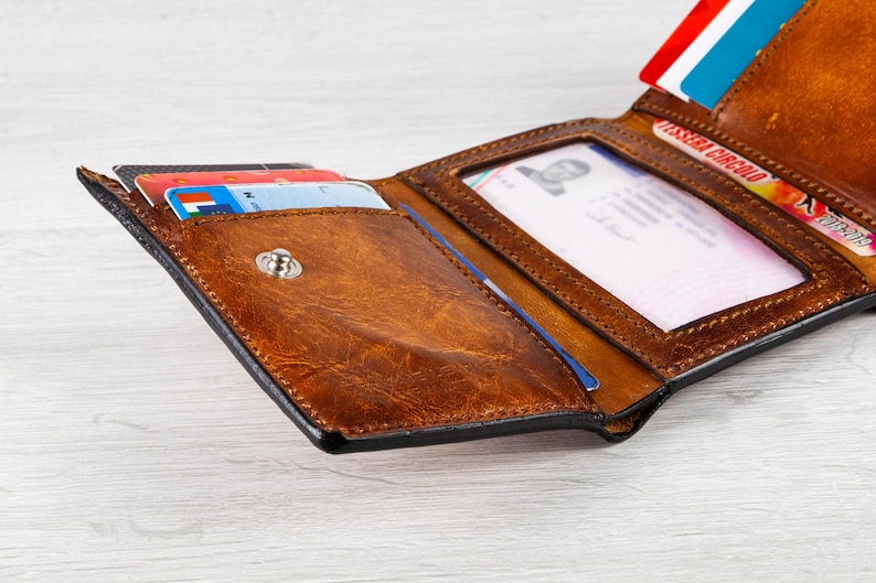 Portafoglio in pelle trifold