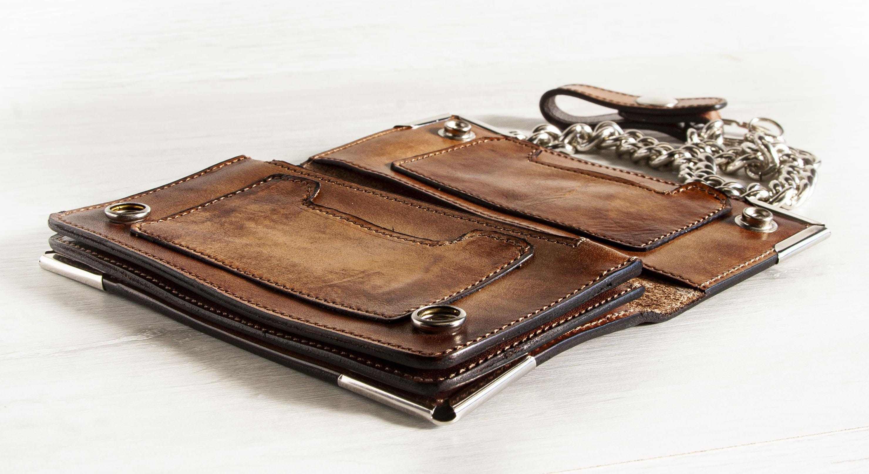 Custom Biker Wallets Custom Biker Wallet With Chain, Handmade Leather Motorcycle Wallet ...