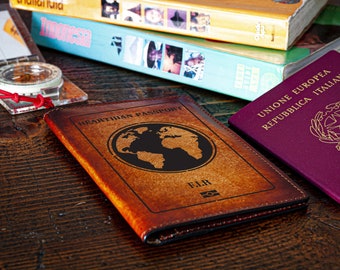 Personalized handcrafted leather passport holder - Protect your passport in style