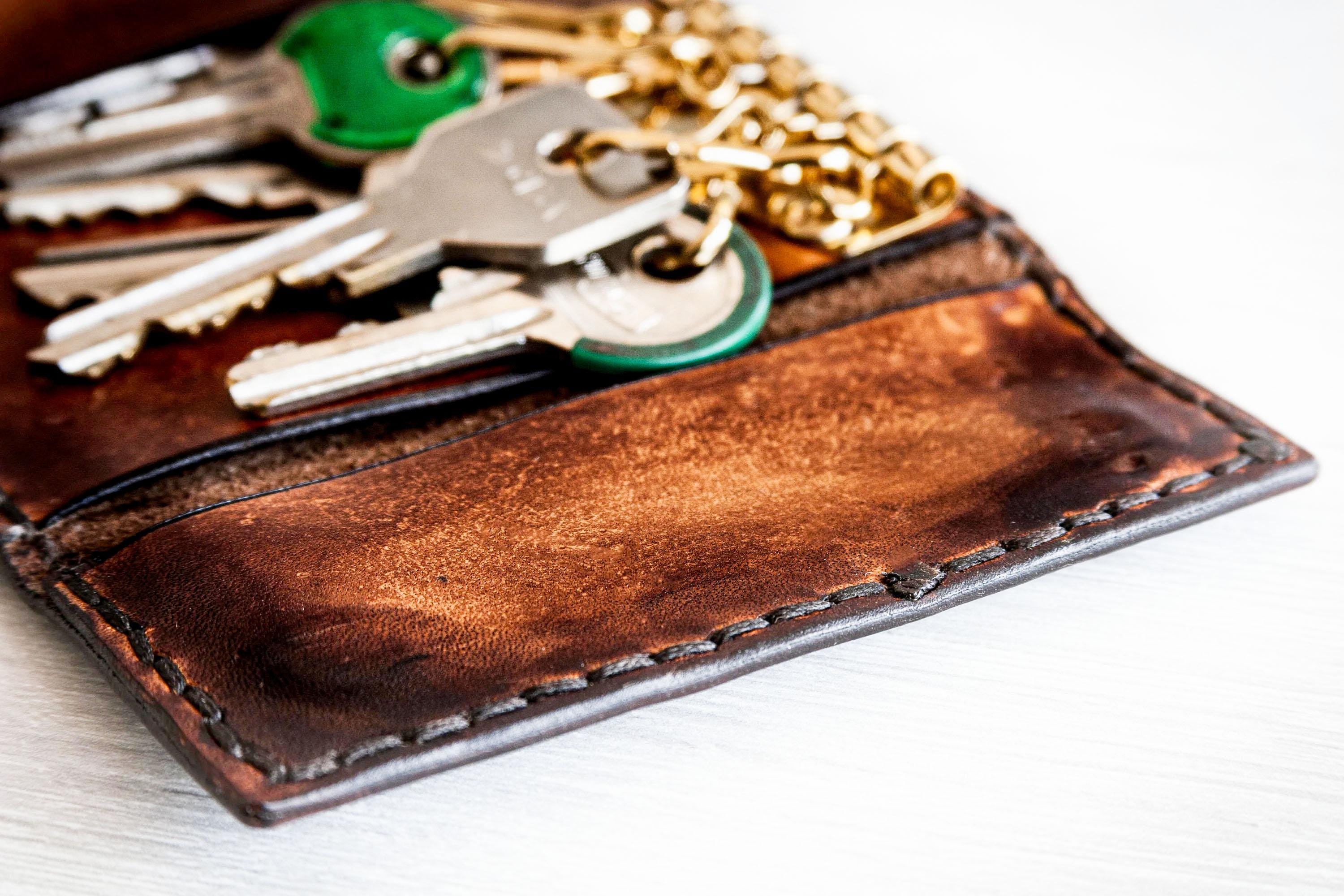 Hand-sewn Leather Key Case/men's Closed Leather Key Ring Hand-sewn Leather Key Case/men's Closed Leather Key Ring