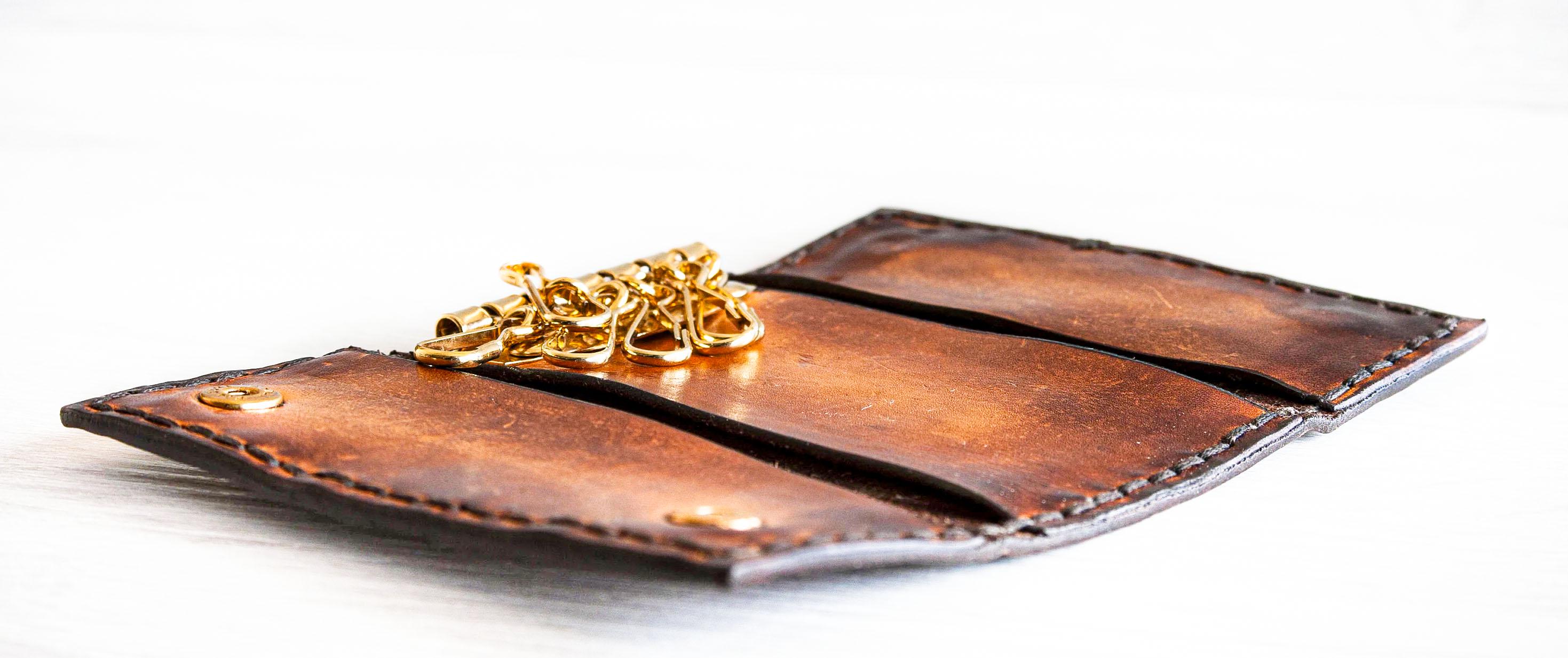 Hand-sewn Leather Key Case/men's Closed Leather Key Ring Hand-sewn Leather Key Case/men's Closed Leather Key Ring