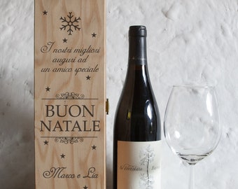 Personalized wooden wine box, a perfect Christmas gift!