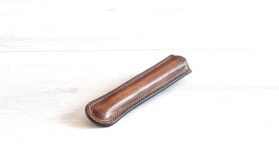 Porta Penne in Pelle personalizzabile fatta a mano Made in Italy/Custodia in cuoio per penne