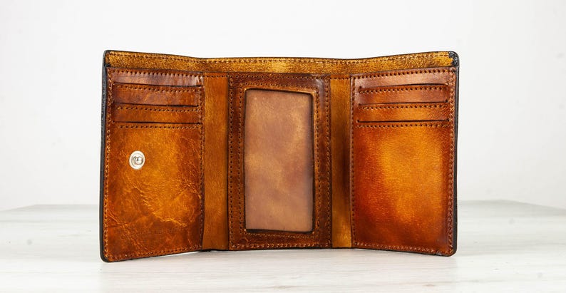 Portafoglio in pelle trifold