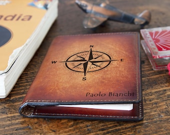Personalized Leather Passport Holder – Custom Travel Wallet, Monogram Passport Cover, Handmade Gift for Travelers