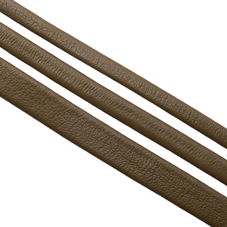 8 mm or 12 mm wide Olive 6 mm 20 cm Genuine Flat Folded Nappa Leather Cord