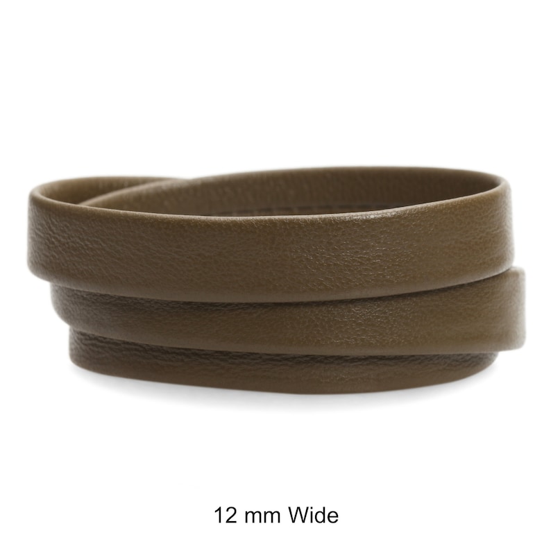 8 mm or 12 mm wide Olive 6 mm 20 cm Genuine Flat Folded Nappa Leather Cord