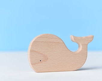 Jouet en bois Baleine | Jouet en bois pour animaux marins | Jouets pour animaux en bois | Jouets Montessori | Jouets en bois | Jouets de motricité | Jouets naturels et écologiques