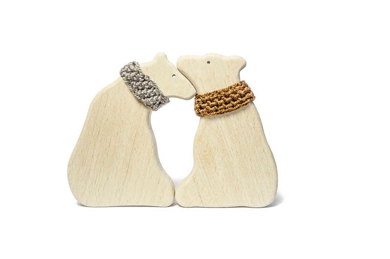 Wooden toy Brown bears in Love