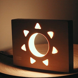 Night Light Sun | Wooden Night Lamp | LED Lamp | Desk light | Desk lamp