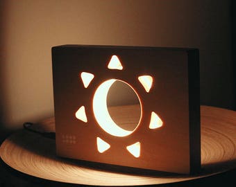 Night Light Sun | Wooden Night Lamp | LED Lamp | Desk light | Desk lamp