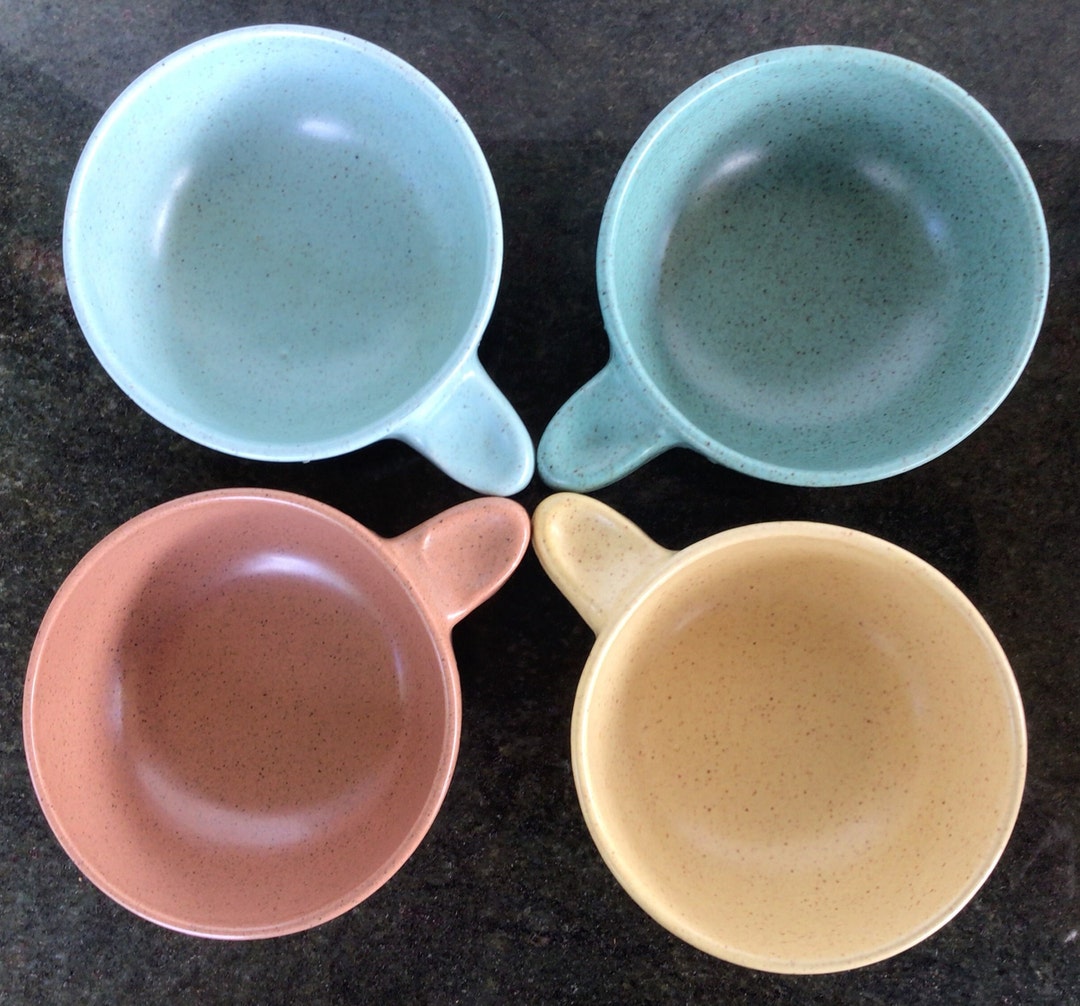 4 Guy Boyd Ramekins Made in Australia Earthenware Harlequin Set Mid