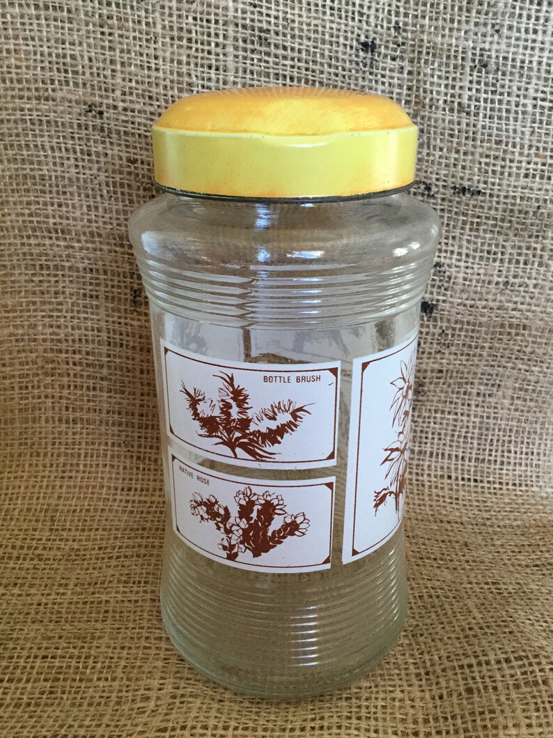 Vintage Nestle Glass Jar Australian Wildflowers Decoration Etsy
