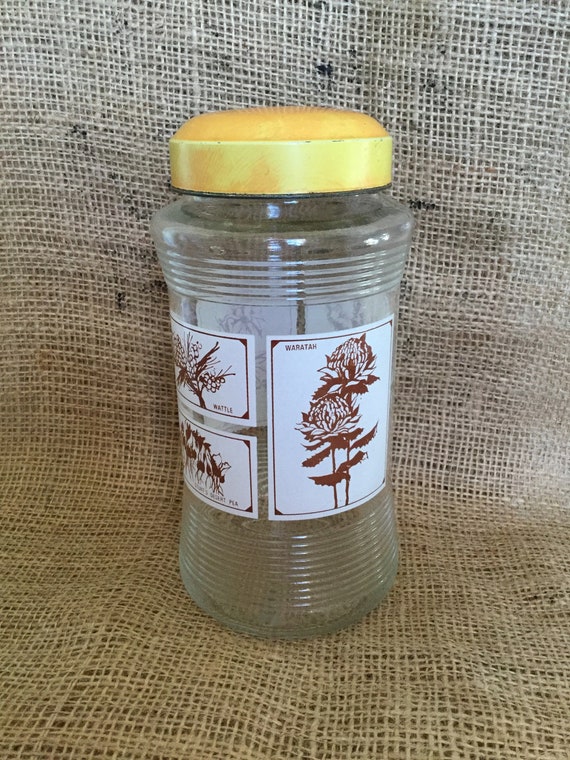 Vintage Nestle Glass Jar Australian Wildflowers Decoration Etsy