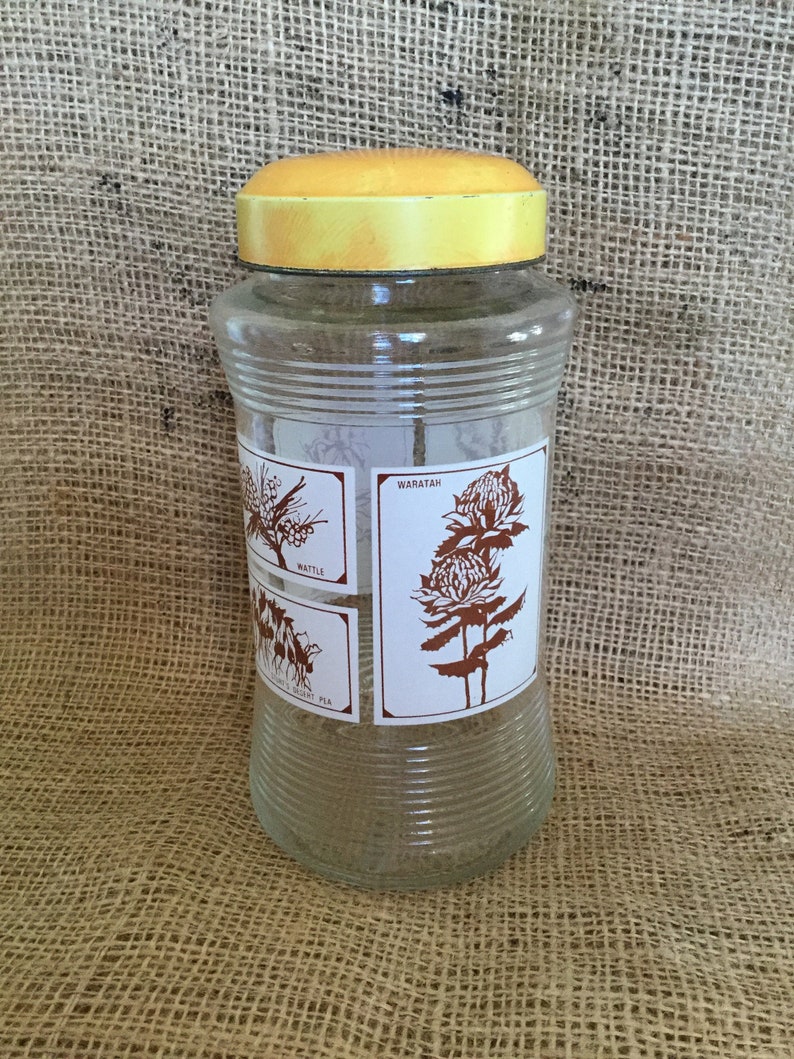 Vintage Nestle Glass Jar Australian Wildflowers Decoration Etsy