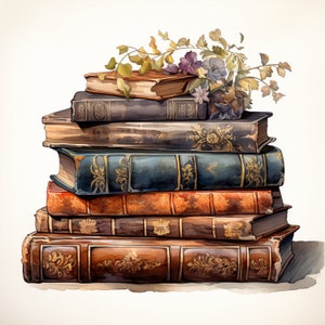 Clipart books and flowers 3 JPEG