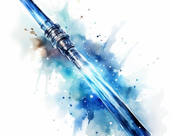 Clipart Jedi Lichtschwert Aquarell 3 JPEG