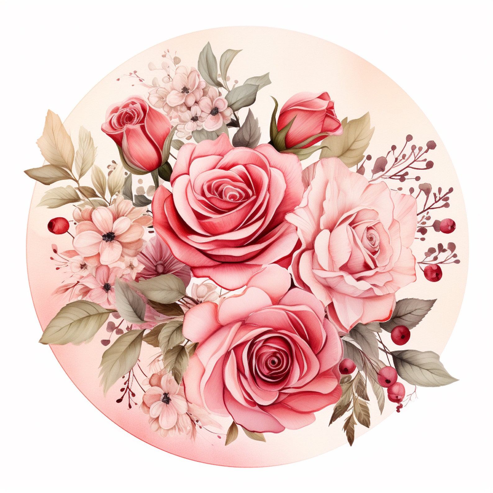 Clipart Logo Roses 3 JPEG - Etsy