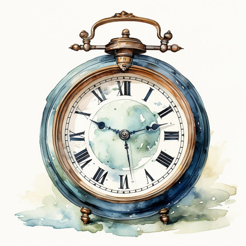 Clipart Old Clock Vintage 3 JPEG - Etsy