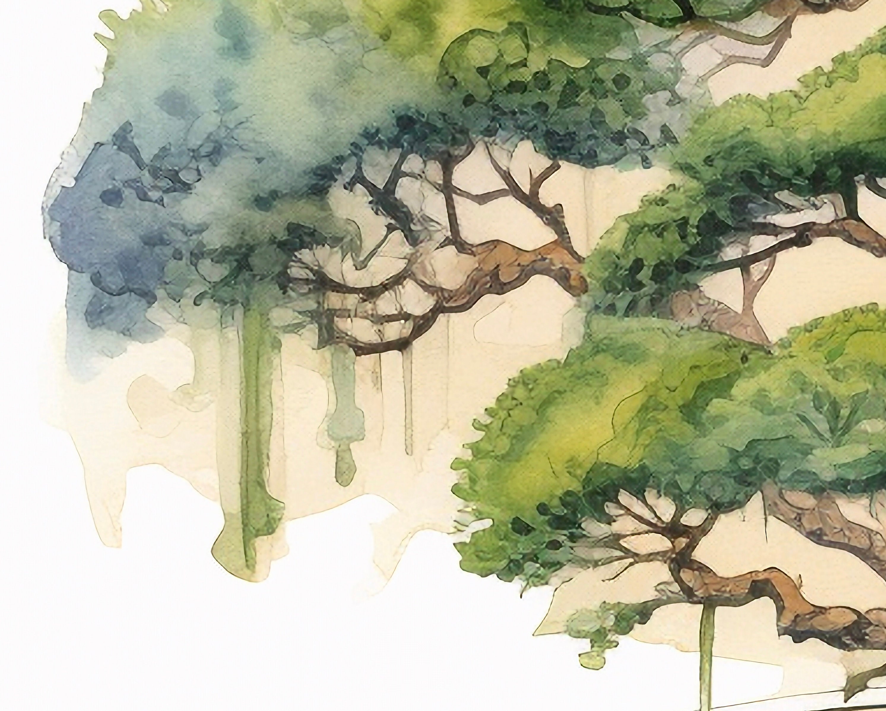 Clipart Labyrinth, Tree, Green, Puzzle, Watercolor, Hi-res JPEG - Etsy