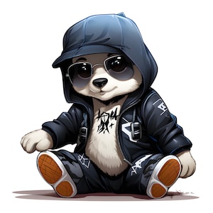 Clipart panda hip hop 3 Hi-res JPEG