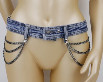 Denim Jeans belt hip belt No. 3 size 32