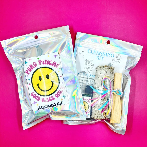 Puro pinche good vibes cleansing kit sage kit new year kit house warming gift mexican gift divorce gift crystals Palo Santo