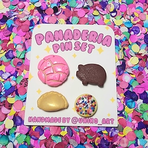 Pan Dulce Pin Set Panaderia gift set concha foodie handmade concha Mexican Latin accessories gift
