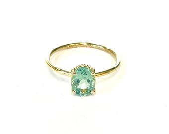 VERDE ACQUA • Summer Collection • Ring in 18kt yellow gold with green/blue tourmaline