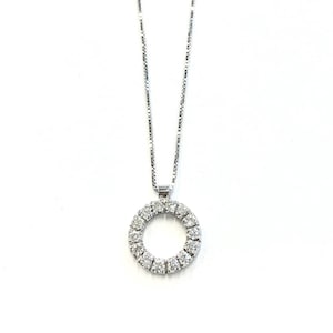 MINIMAL • Necklace with pendant in 18kt white gold with diamonds