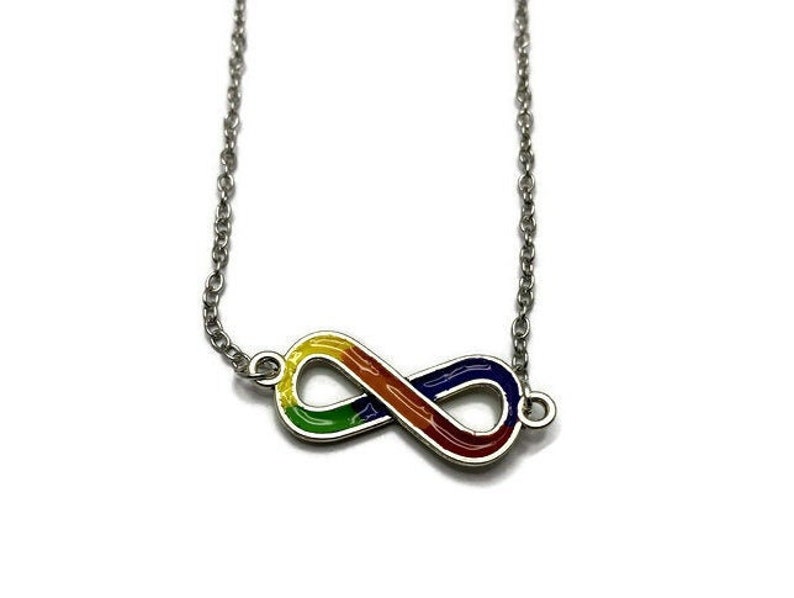Autism Acceptance Necklace | RedInstead | Rainbow Lemniscate