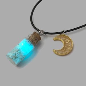 Glow in the Dark Bottle Necklace &quot;Moonbeam&quot;